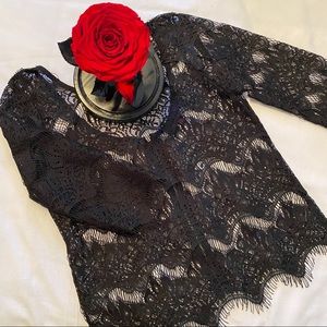 MATERIAL GIRL Black Lace Top